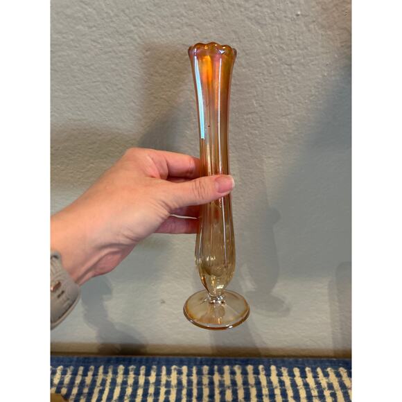 Vintage Carnival Glass Bud Vase - Picture 2 of 6